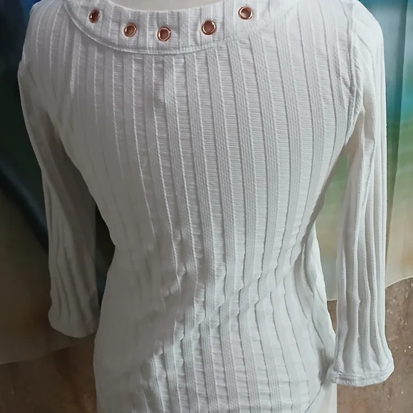 Free People Women's White Lace-Up Top Sz Med - Picture 5 of 7